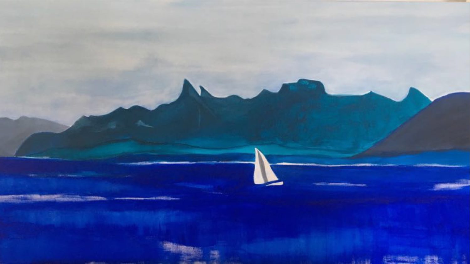 « Lake Geneva », acrylic sur toile par Sandra Czich – ©CZI, the Art of Skin